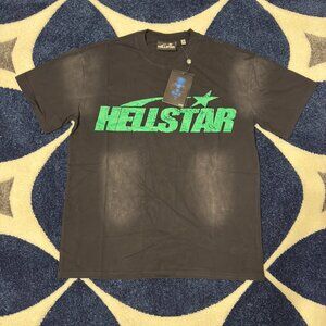 Hellstar Green Logo Black T-Shirt Men’s Size Large